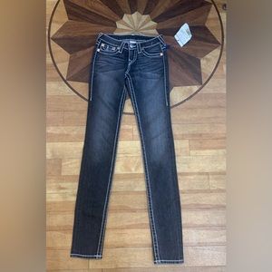 True Religion Skinny Jeans Black Style W3G599NBT, Size 25 New With Tags